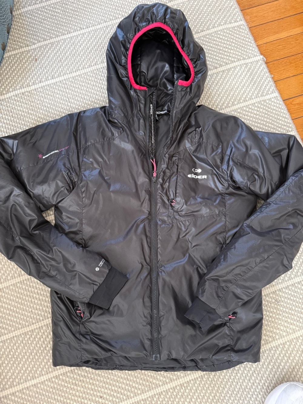 Eider Black Hooded Insulated Jacket